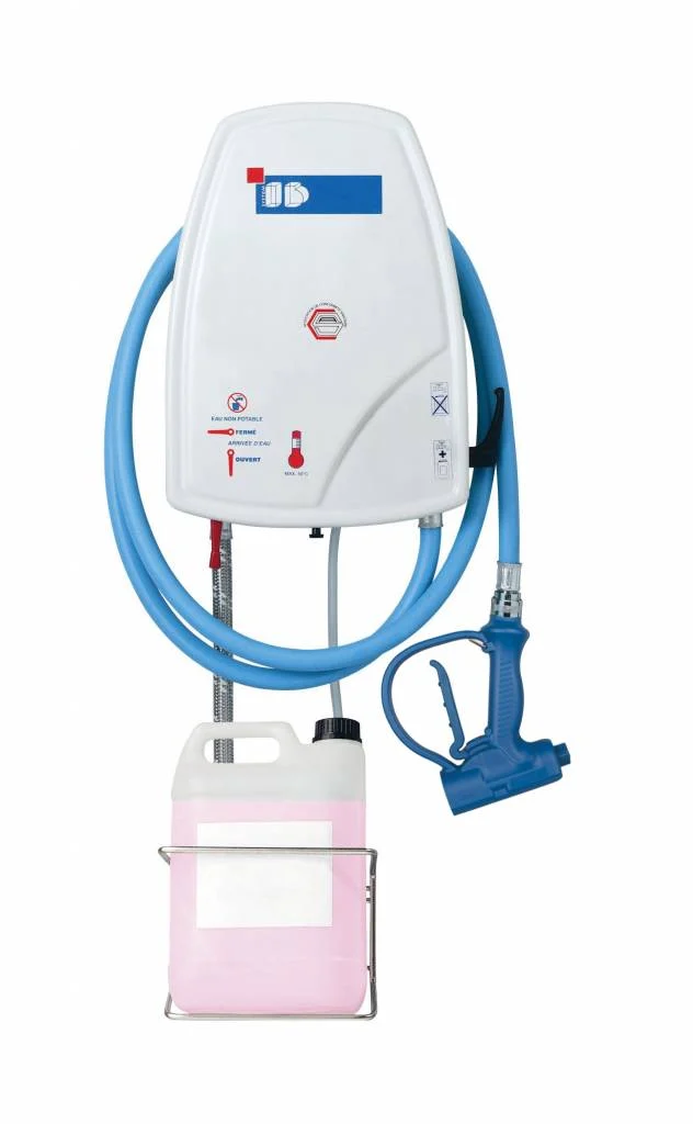 [150400] Centrale de désinfection 1 produit + 15 mètres de tuyau + pistolet + support bidon