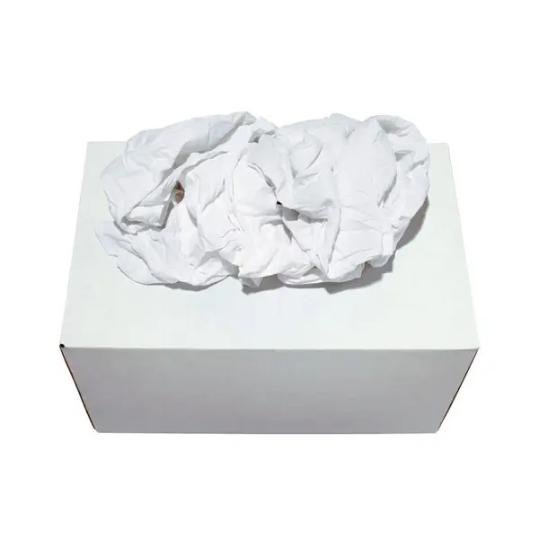 Chiffon d'essuyage polycoton tissé blanc (carton de 10 kg)