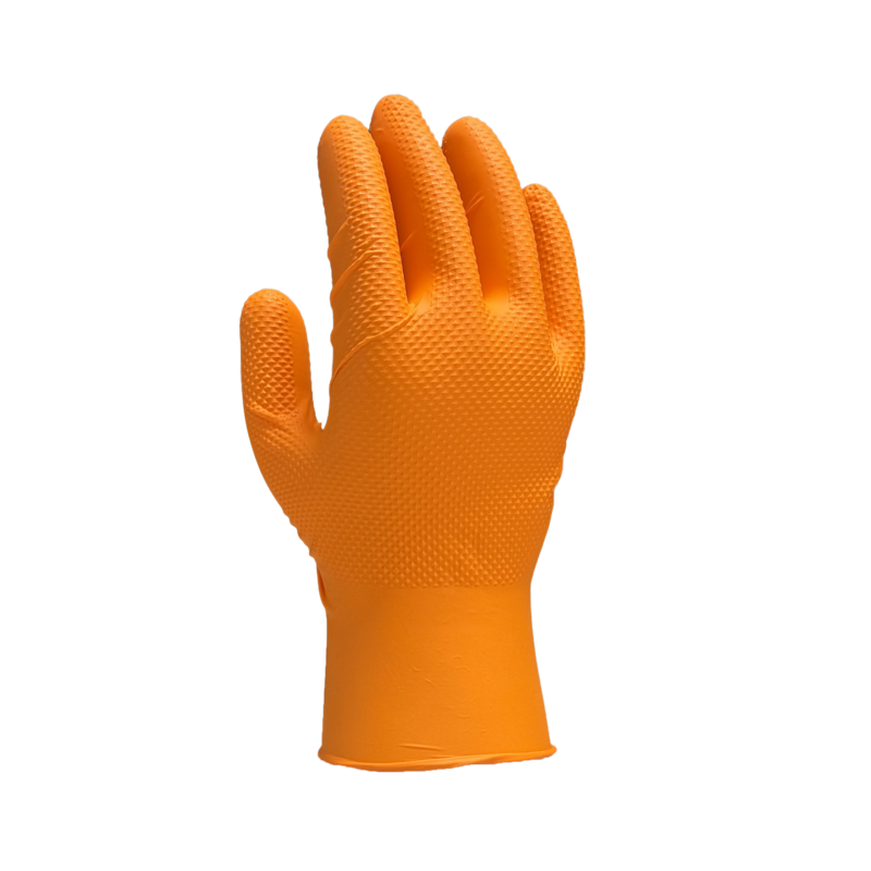 Boite de 50 gants nitrile orange non poudré XL 8.6g