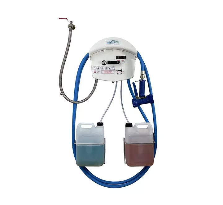 [150410] Centrale ELITCLEAN - 2 produits - Support bidon 5L - Pistolet Laiton Tuyau 25M