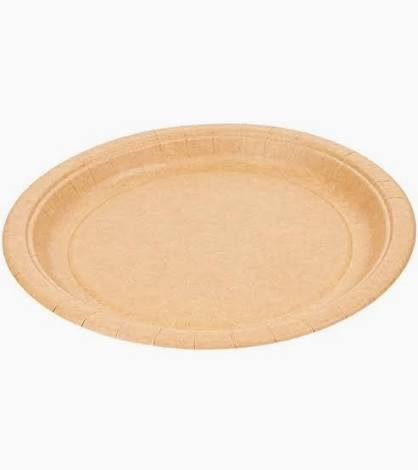 [270061] Assiette carton 100% biodégradable naturel 22cm - GDP - Carton de 400