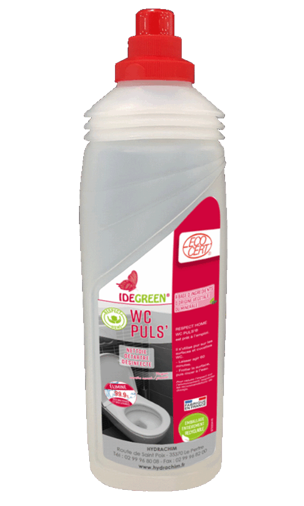 Gel WC désinfectant IDEGREEN - RESPECT'HOME WC PULS' ECODETERGENT ECOCERT (CA6)