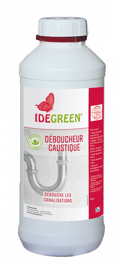 [040023] IDEGREEN - DEBOUCHEUR LIQUIDE CAUSTIQUE - ECODETERGENT ECOCERT - GP (CA6)