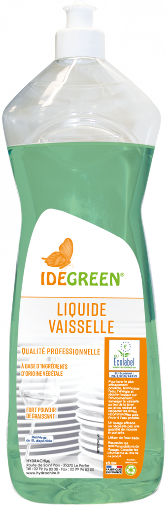 IDEGREEN - LIQUIDE VAISSELLE ECOLABEL - 1 L (PUSH PULL) ECOLABEL