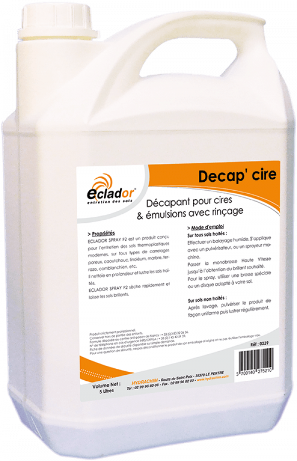 Décapant cire avec rinçage - ECLADOR 5L