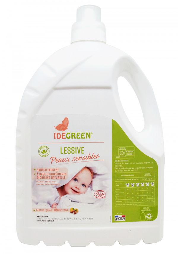 IDEGREEN - RESPECT'HOME LESSIVE PEAUX SENSIBLES - ECODETERGENT ECOCERT- 20L
