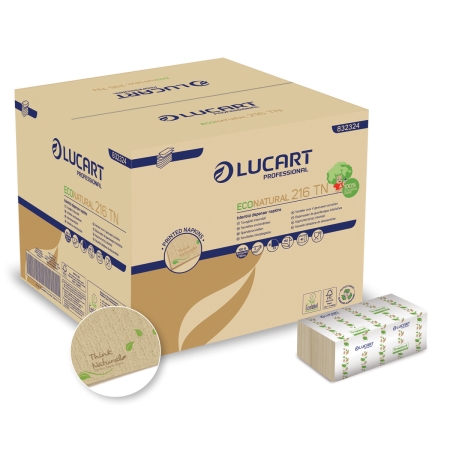 Serviettes EcoNatural 216 TN imprimées distribution 16x24 cm (6000) - LUCART