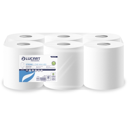 Bobines L-One maxi 450 Strong blanc - 165 m 2 plis 470 formats 18.4x35cm  (colis 6) - LUCART